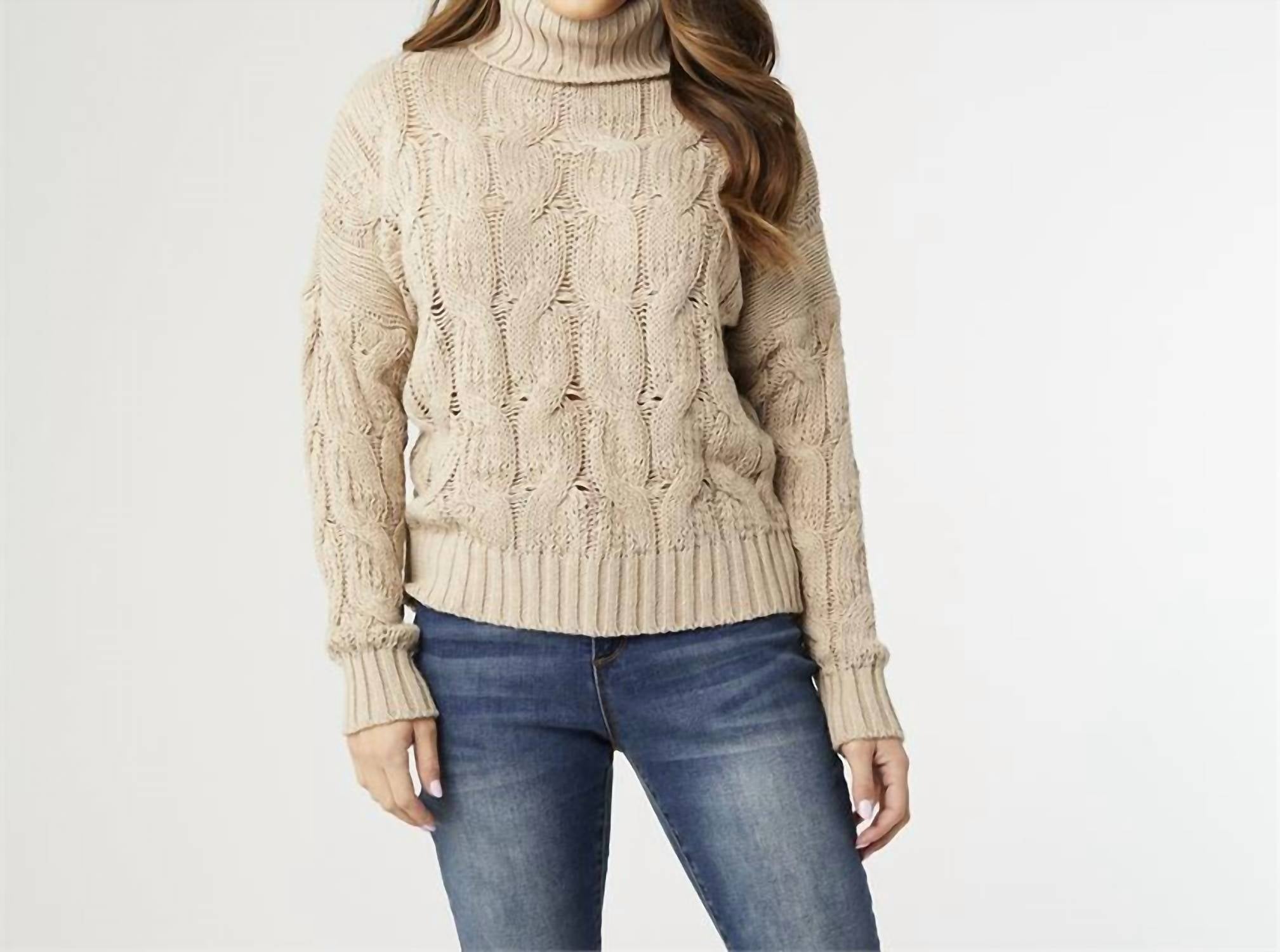 Coco + Carmen - Viola Cable Knit Turtleneck Sweater