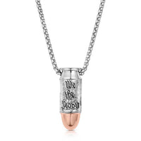 Montana Silversmiths Men's We The People Pistol Bullet Necklace in silver - men's jewelry - detail view