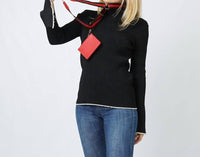 Judson & Company - Women's Clip And Carry Crossbody Phone Strap Carrier Pouch Wallet Preppy Stripe
