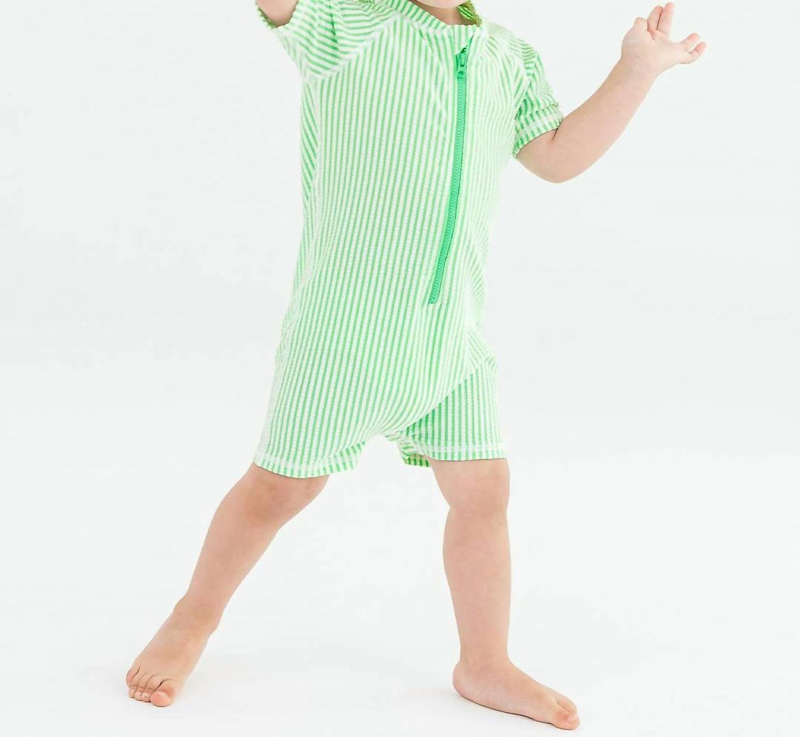 Rufflebutts - Baby Boys' Short Sleeve One Piece Rash Guard Swimsuit