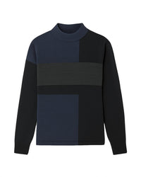 J'Envie/Eli Women's Zurich Colorblock Sweater in indigo black - women's sweater