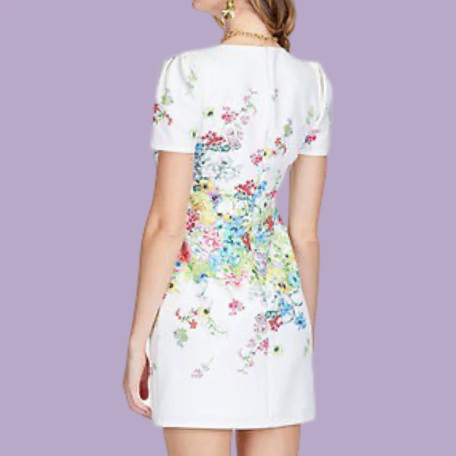 Jade - Bursting Garden Fitted Dress