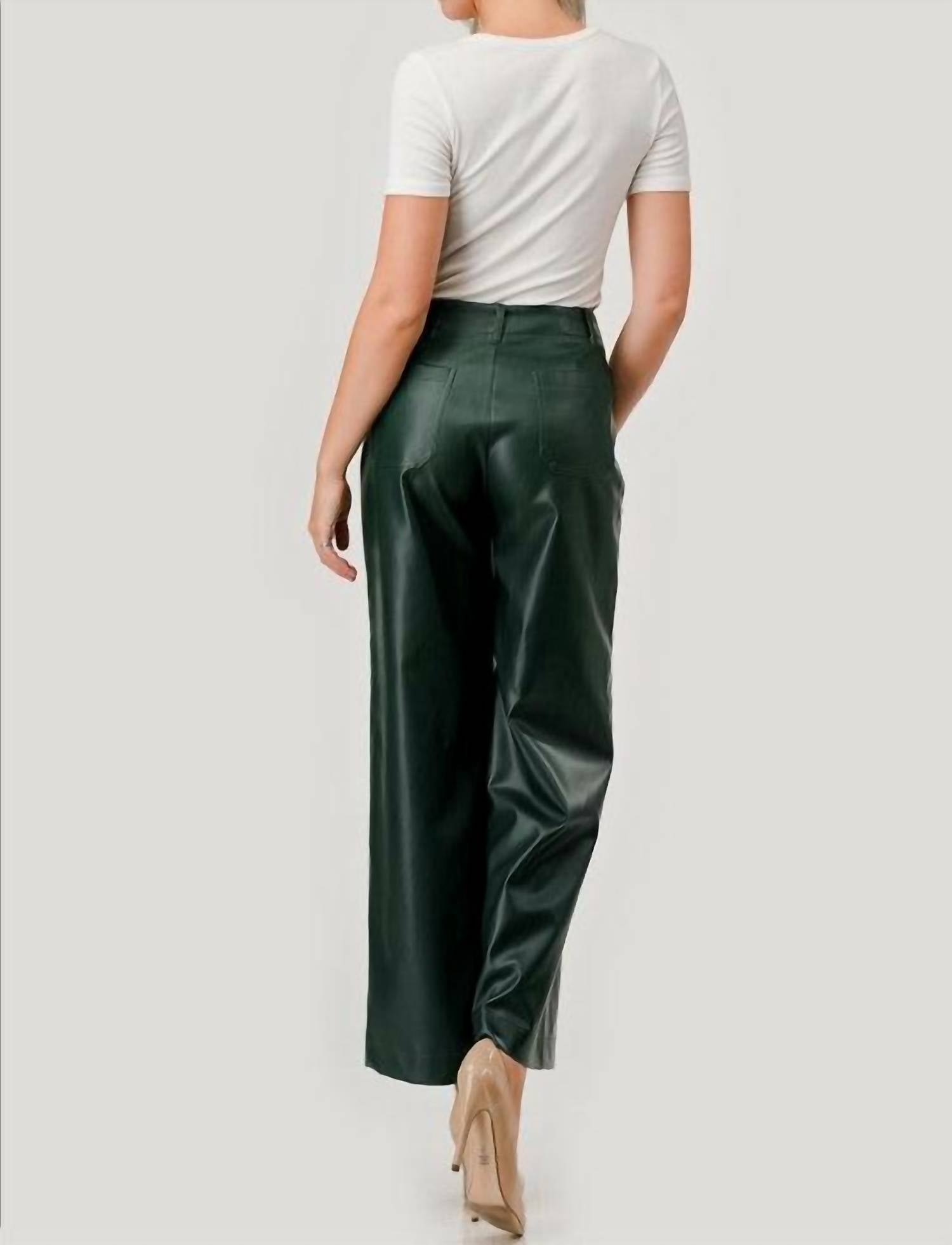Geegee X Lovelo - Piper Faux Leather Wide Leg Pant