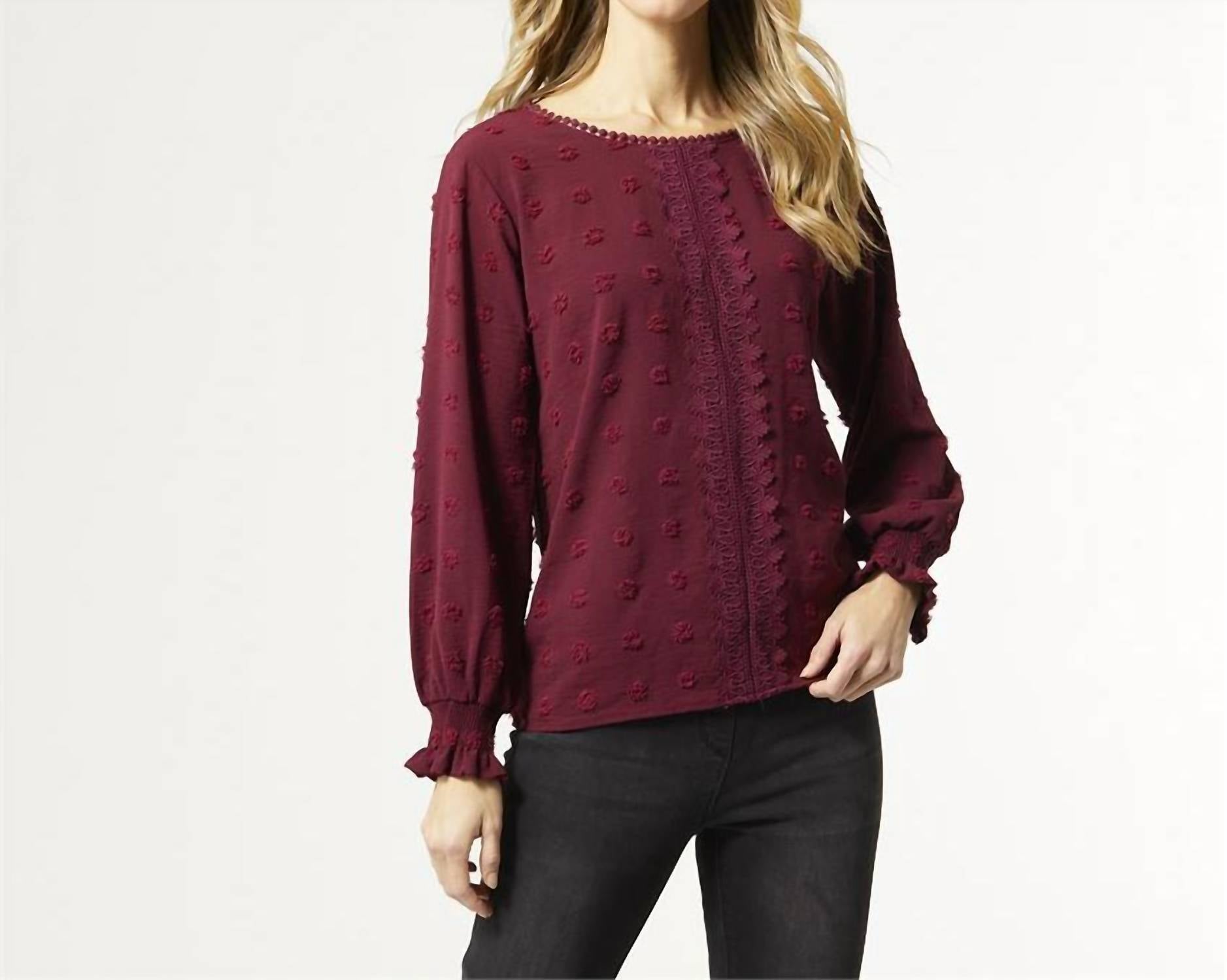 Coco + Carmen - Samara Long Sleeve Swiss Dot Top