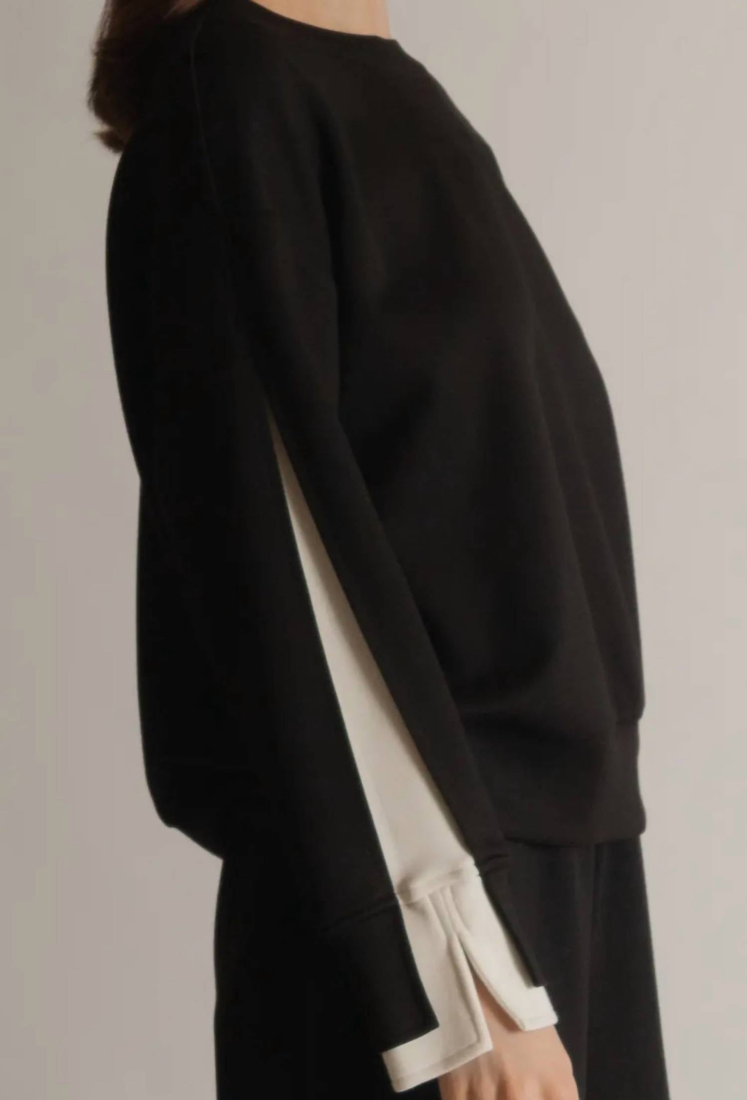 P.CILL Women's Angela Sweatshirt in black - women's shirt - detail view
