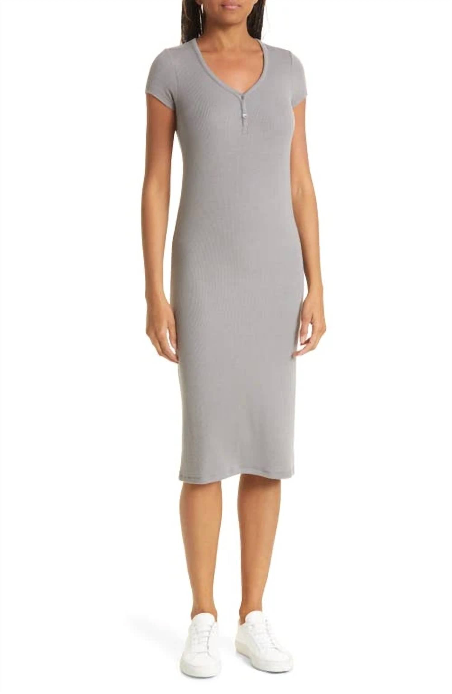 Atm - Stretch Modal Ribbed Midi Dress