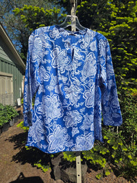 Foxcroft - Vena Floral Split Neck Cotton Shirt