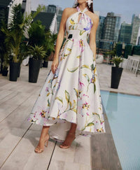 Frascara - High-low Halter Dress