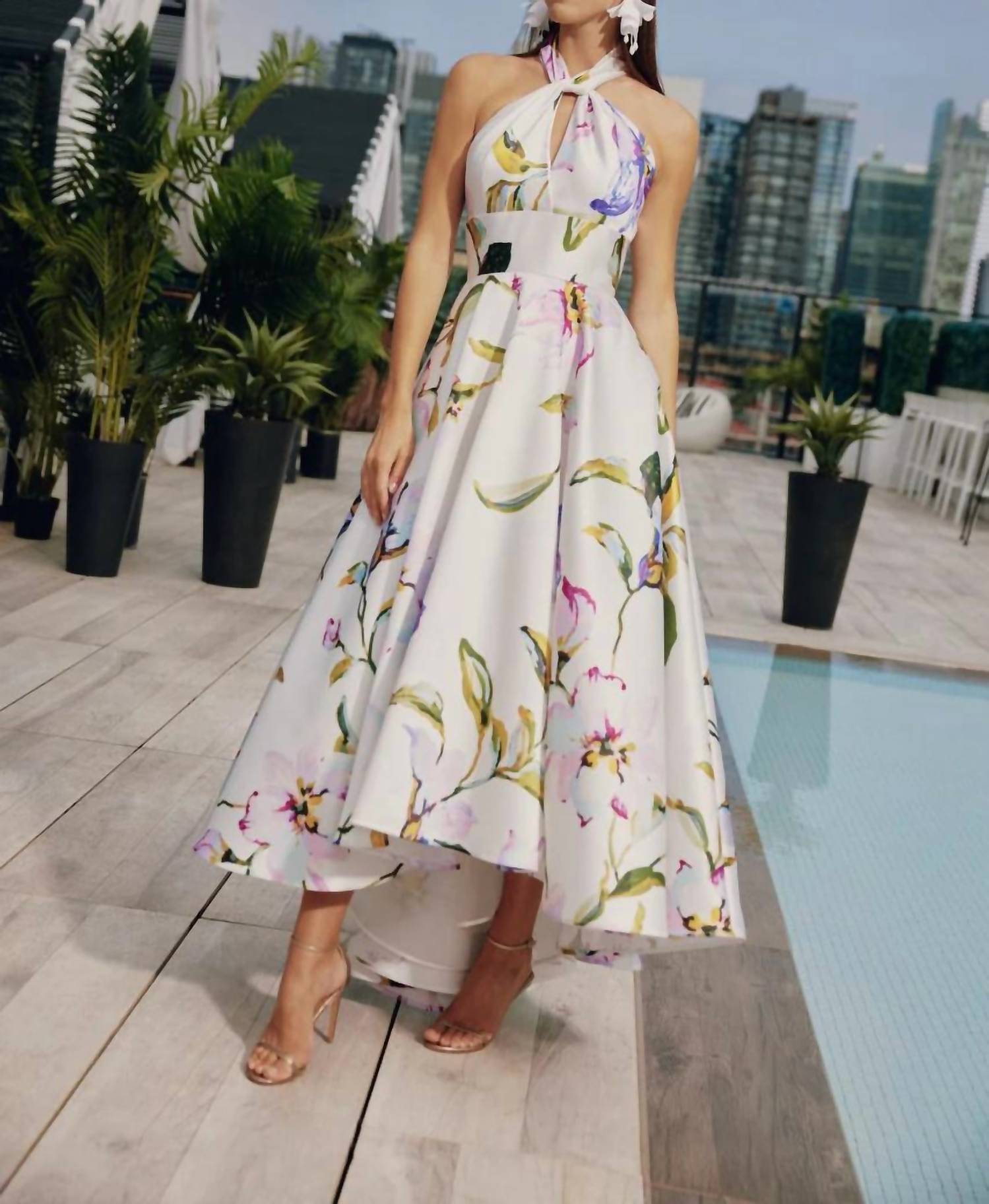 Frascara - High-low Halter Dress