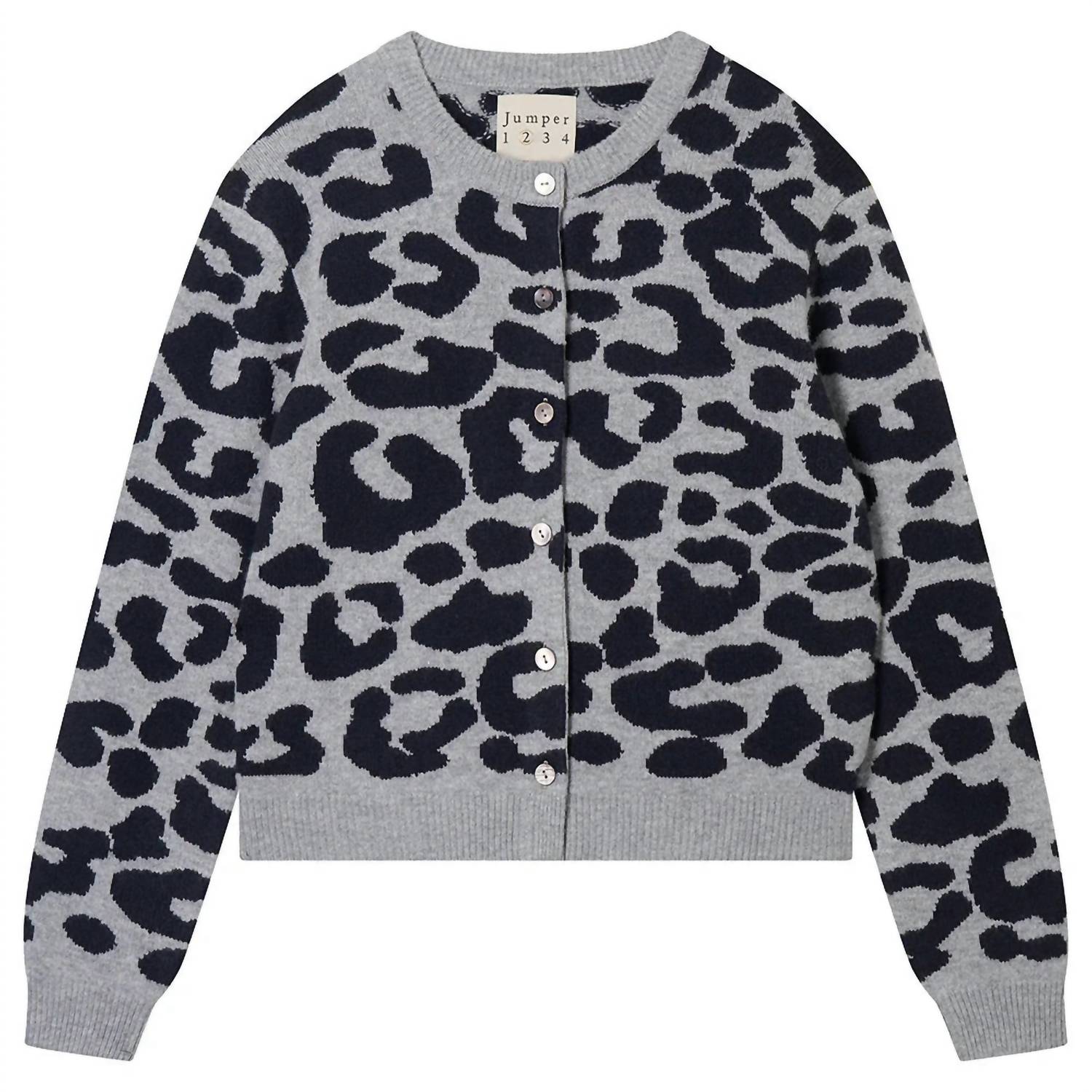 Jumper1234 - Merino Leopard Crew Cardigan