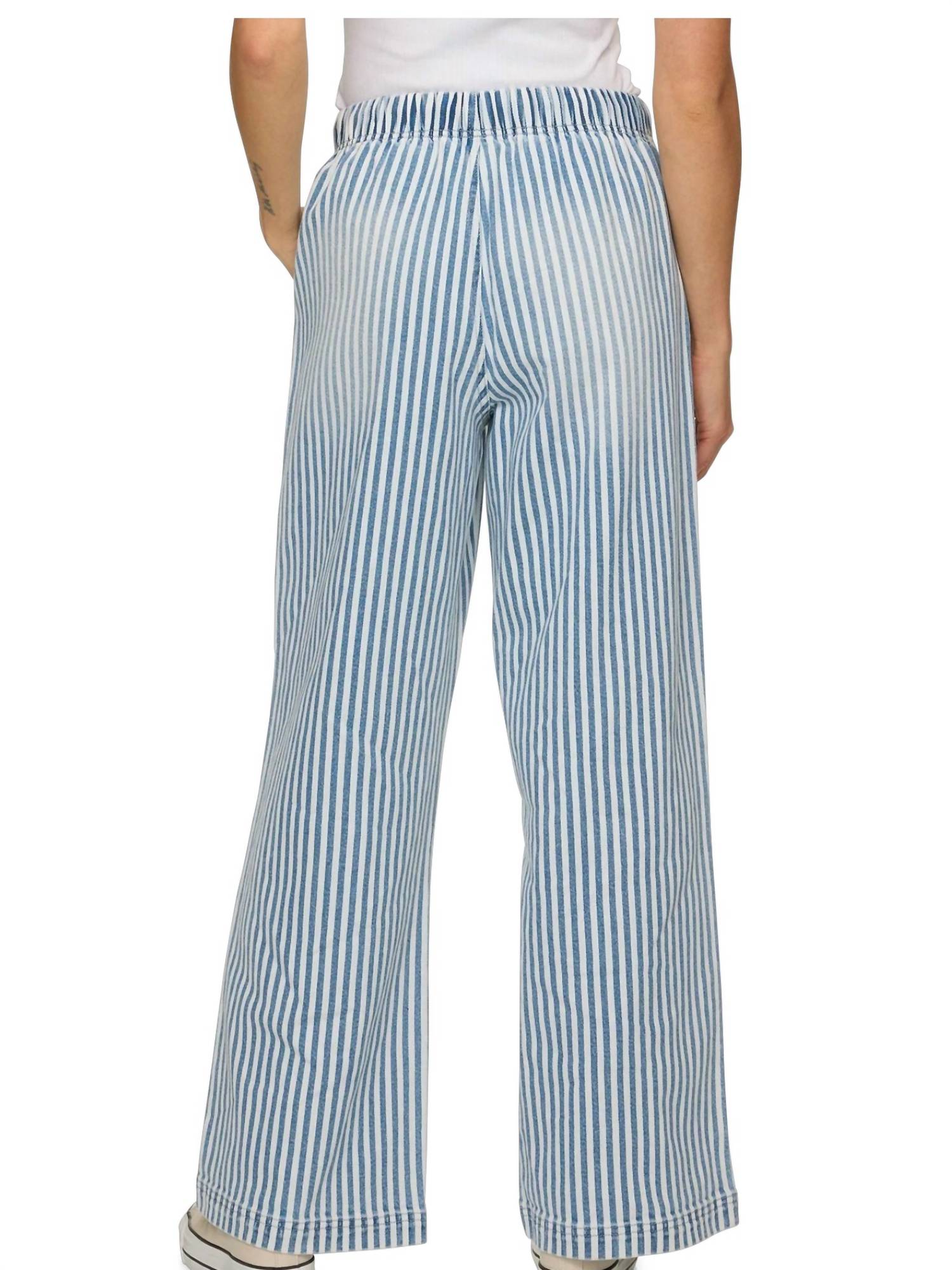 Flags & Anthem Triana Wide Leg Pant in railroad stripe - women's pants - detail view