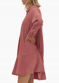 entro Darcy Flutter Mini Dress in mauve - women's dress - alternate view