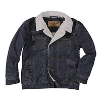 Wrangler - Boys' Western Styled Sherpa Lined Denim Jacket