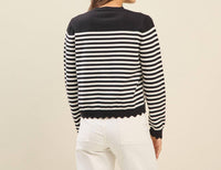 Able - Scalloped Stripe Cardigan