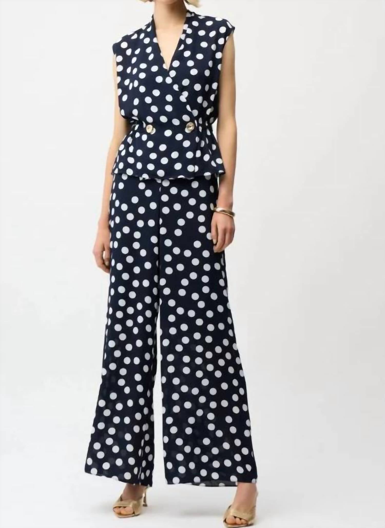 Joseph Ribkoff - Polka Dot Palazzo Pants