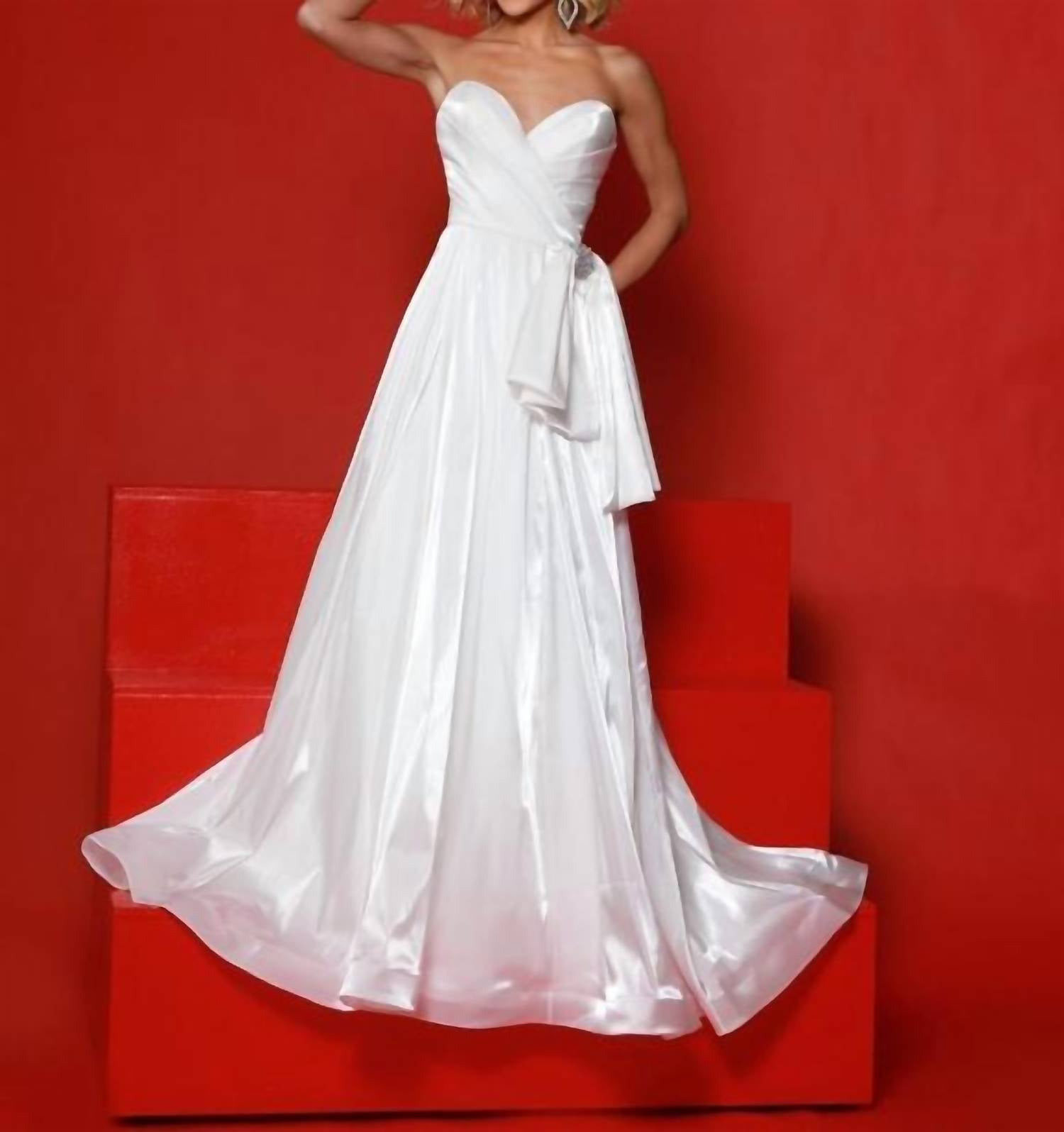 Johnathan Kayne Sweetheart A-line Gown in soft white - women's dress