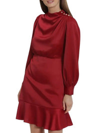 Maggy London - Ruffled Above Knee Shift Dress