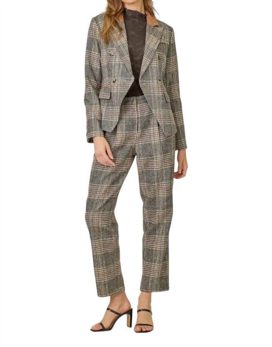 Mystree - Drew Plaid Double Breasted Blazer