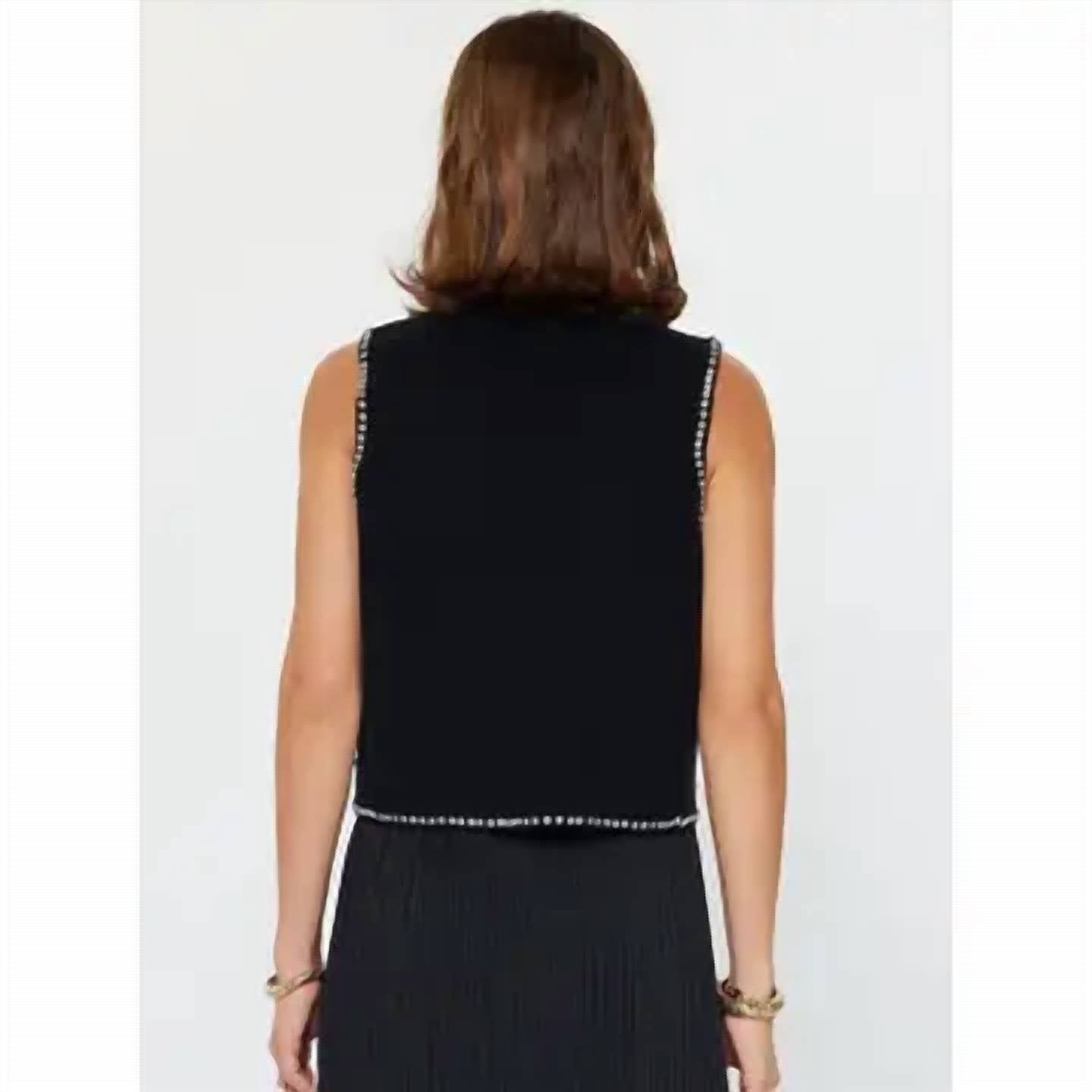 Current Air - Crystal Beaded Knit Vest