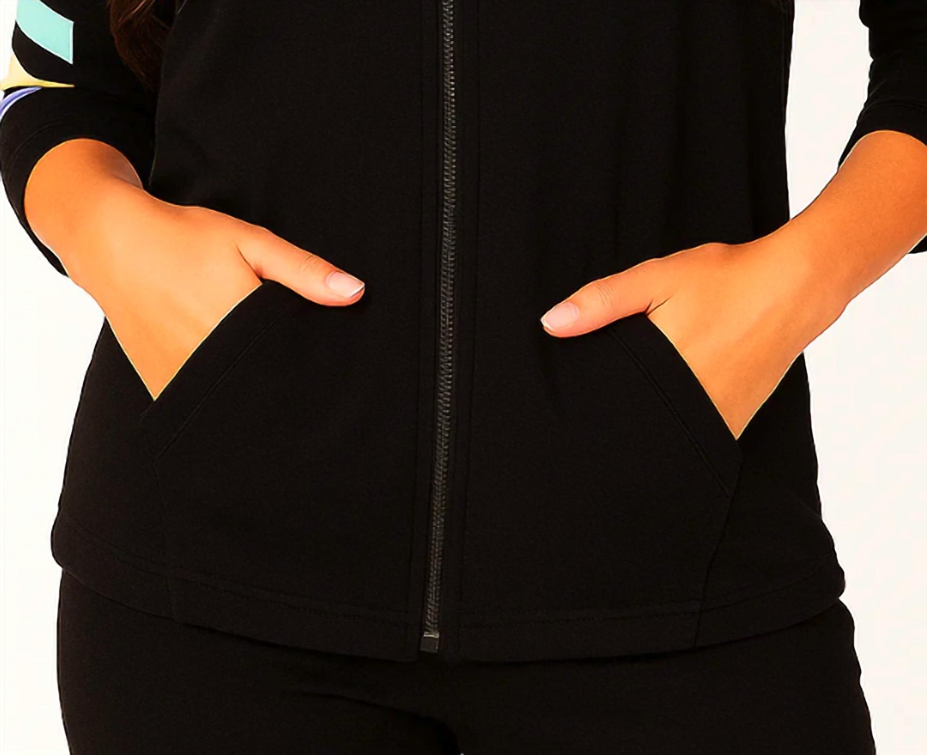 Angel Apparel - Three Quarter Sleeve Stripe Hoodie