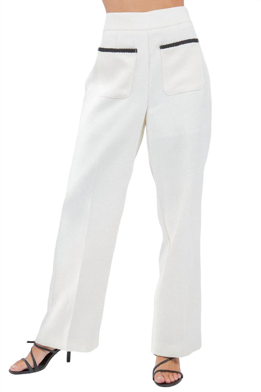 Whiteroom+Cactus - Contrast Trim Pants with Pocket Detail