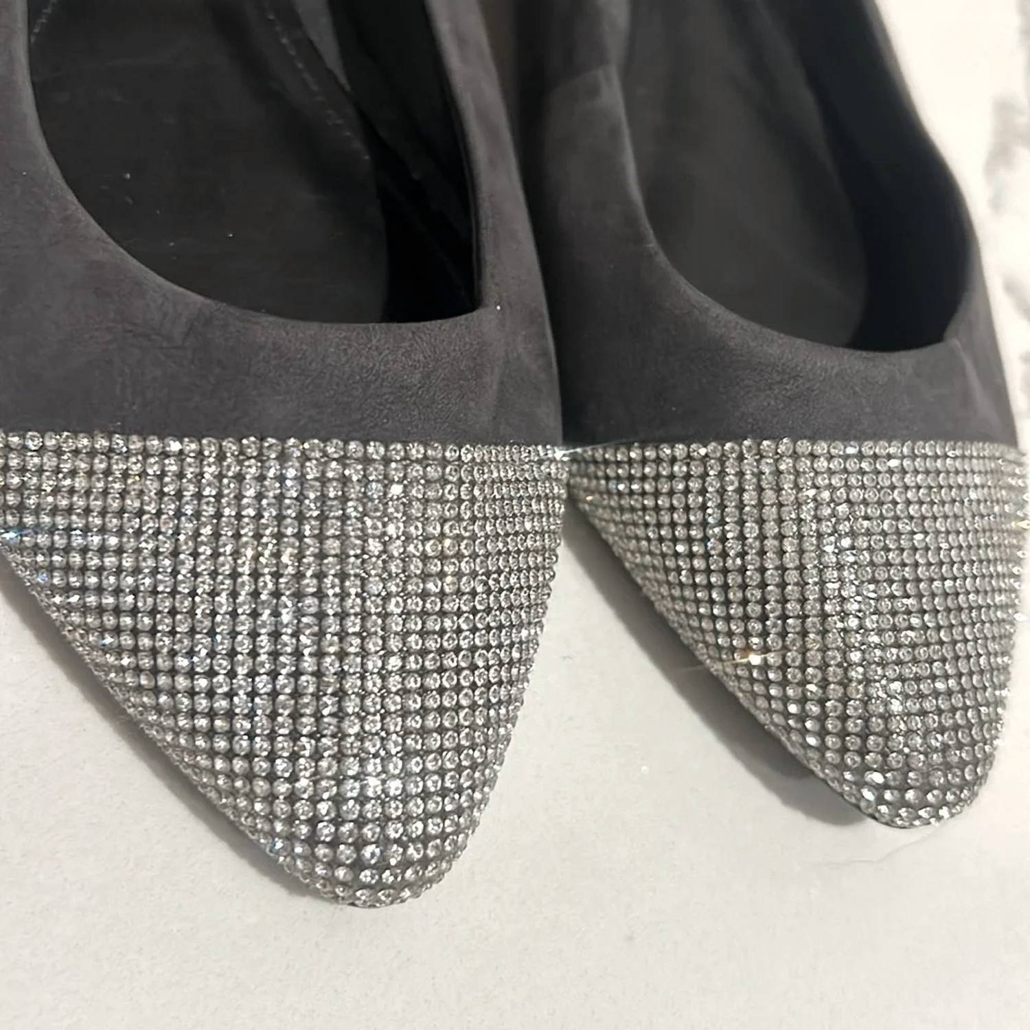 Schutz - Women’s Gemma Pointed Toe With Diamonds Ballet Flats