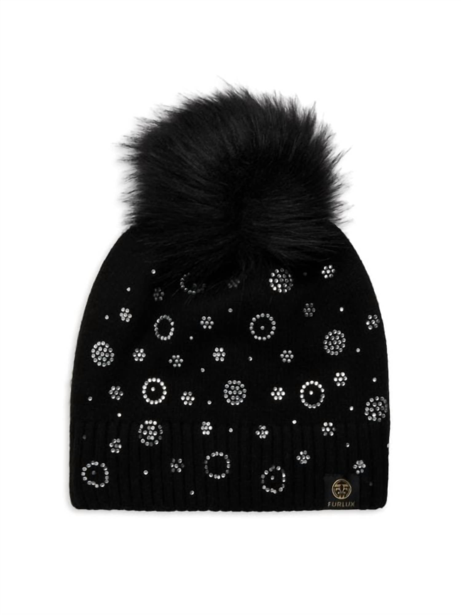 Furlux - Women's Faux Fur Pom Cashmere Blend Beanie