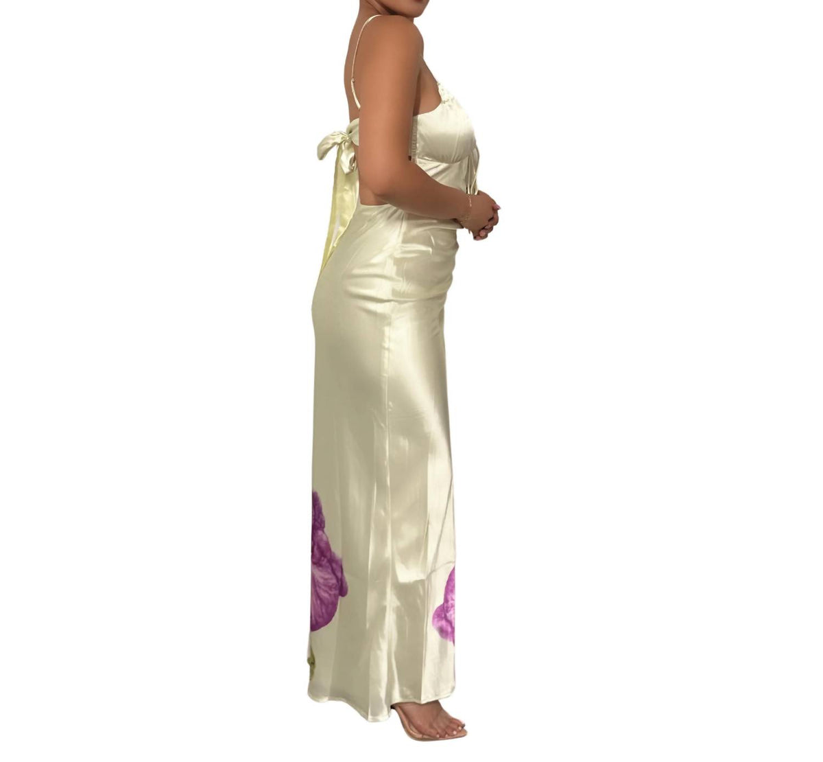 Lucy In The Sky - Mia Satin Floral Maxi Dress