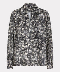 Esqualo - Button Up Print Blouse