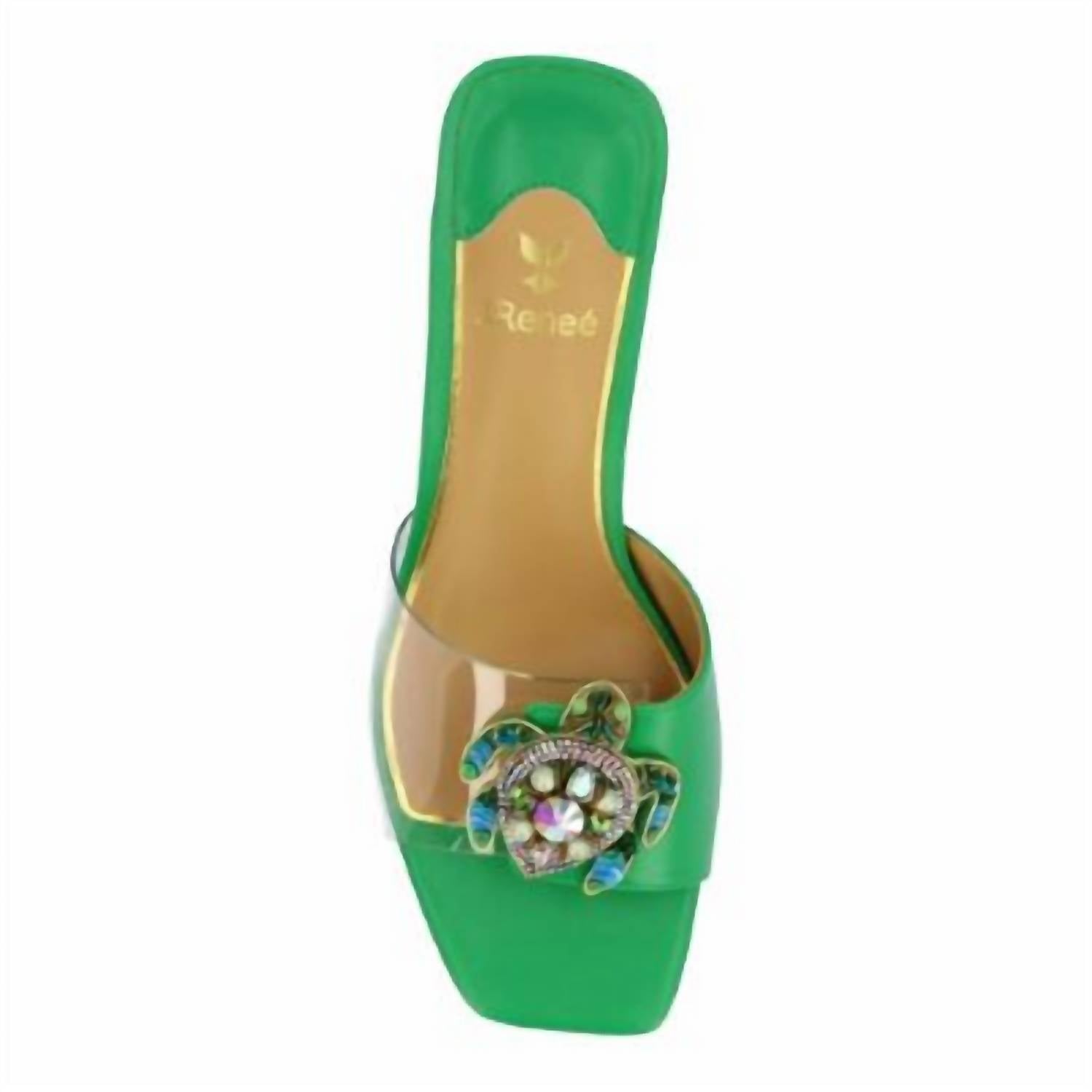 J.Renee - Women's Torti Jeweled Turtle Low Heel Sandal