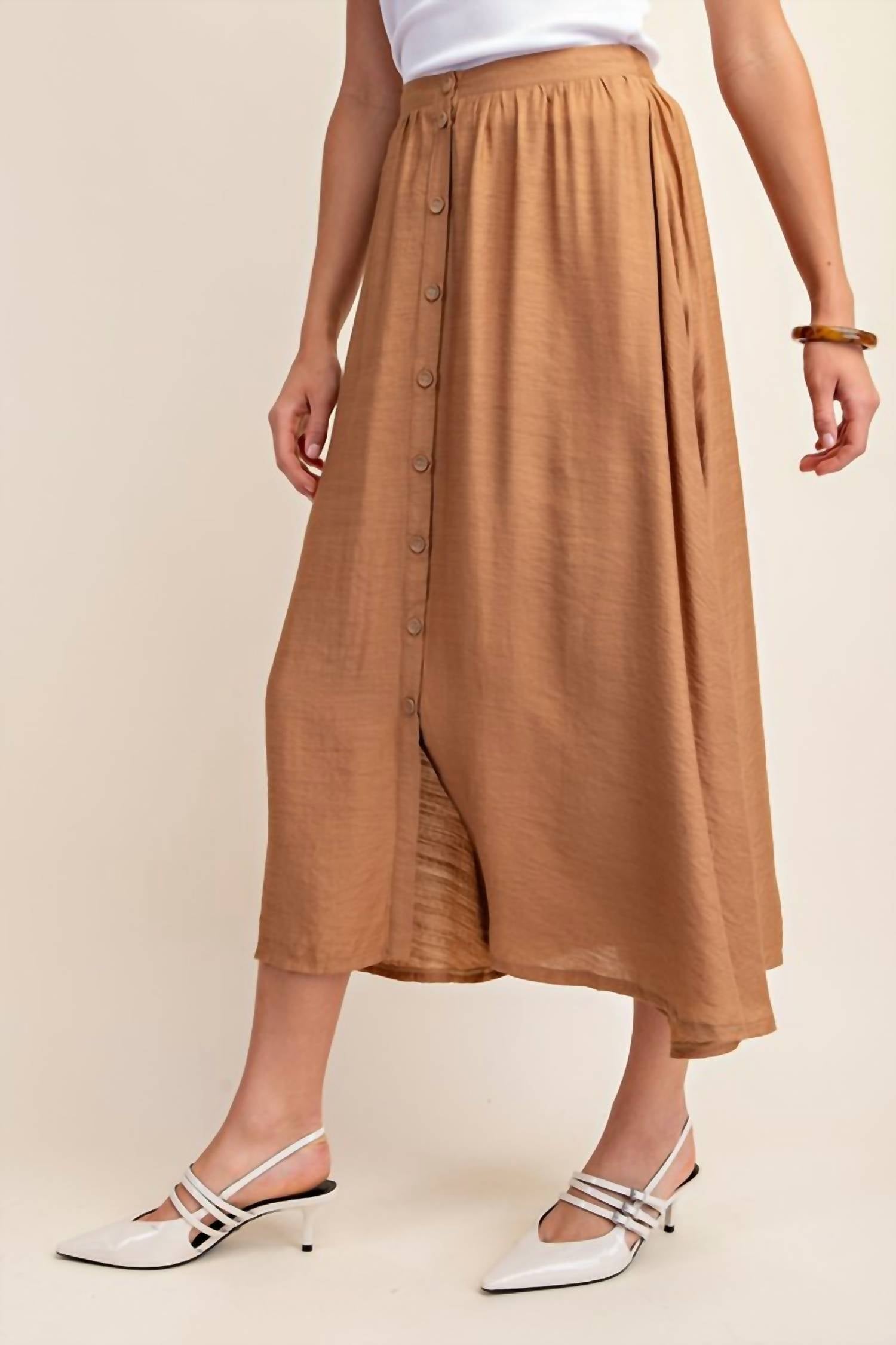 Gigio - Button Down Midi Skirt