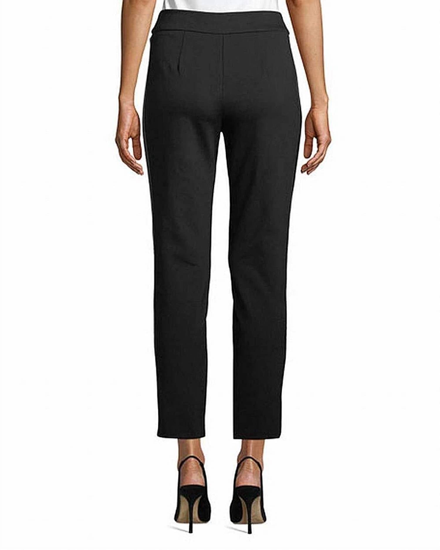 Calvin Klein - Faux Leather Stripe Ankle Pants