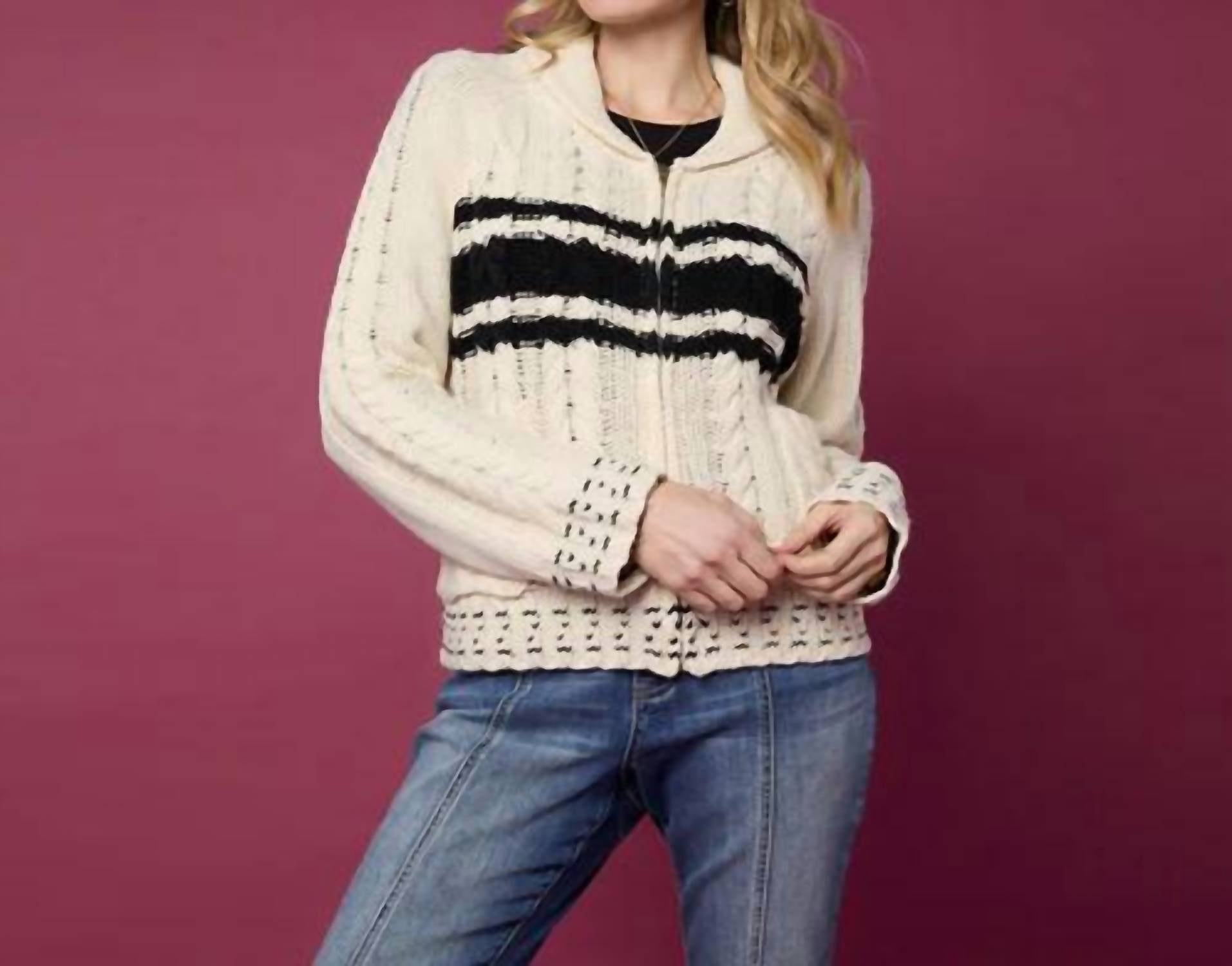 Coco + Carmen - Romilly Collared Zip Front Cardigan