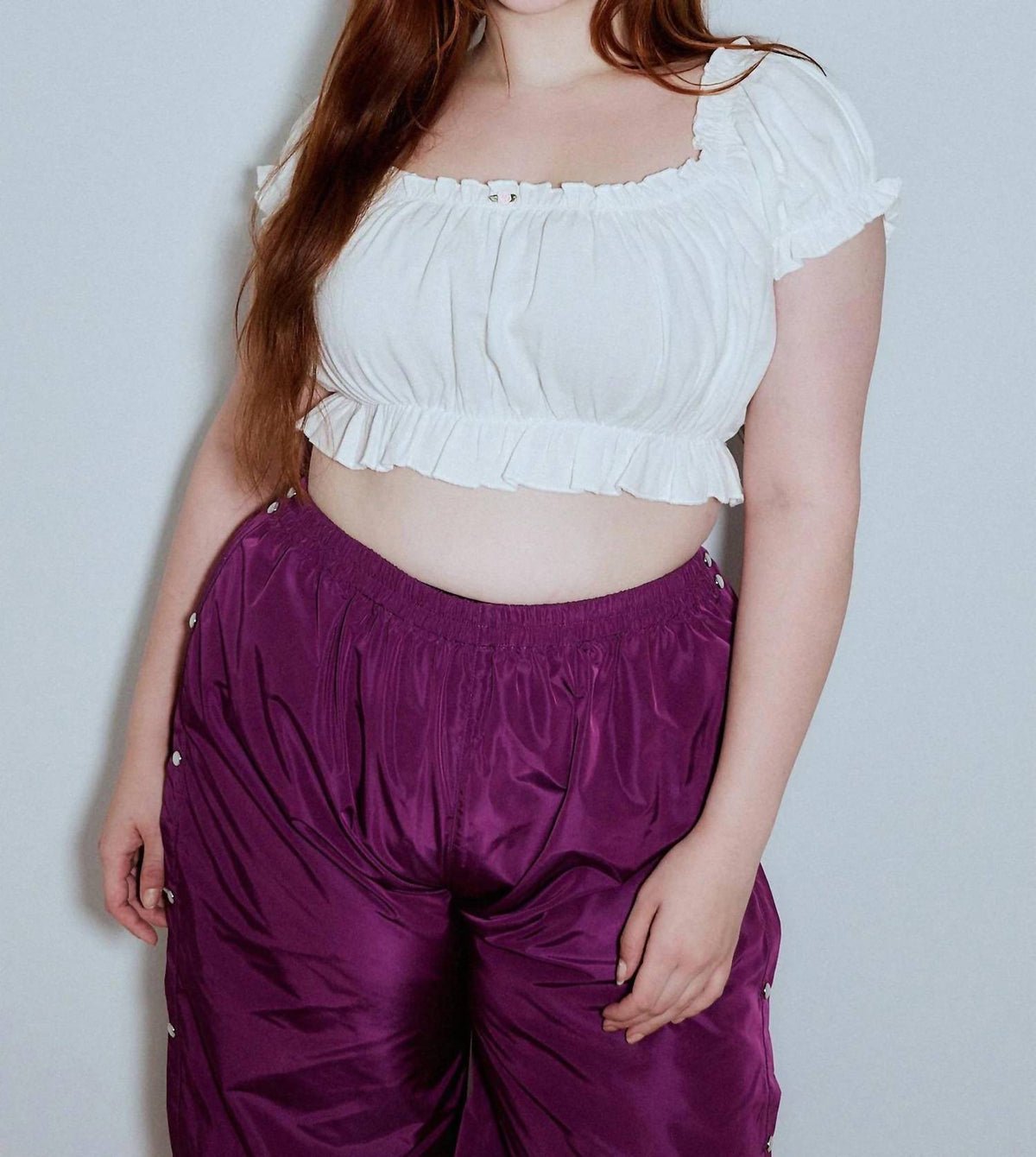 Fashion Brand Company - M'lady Soft Linen Ruffle Crop Top