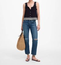 Madewell Dean Easy Straight Crop Jeans in labette wash - women's jeans - view 4
