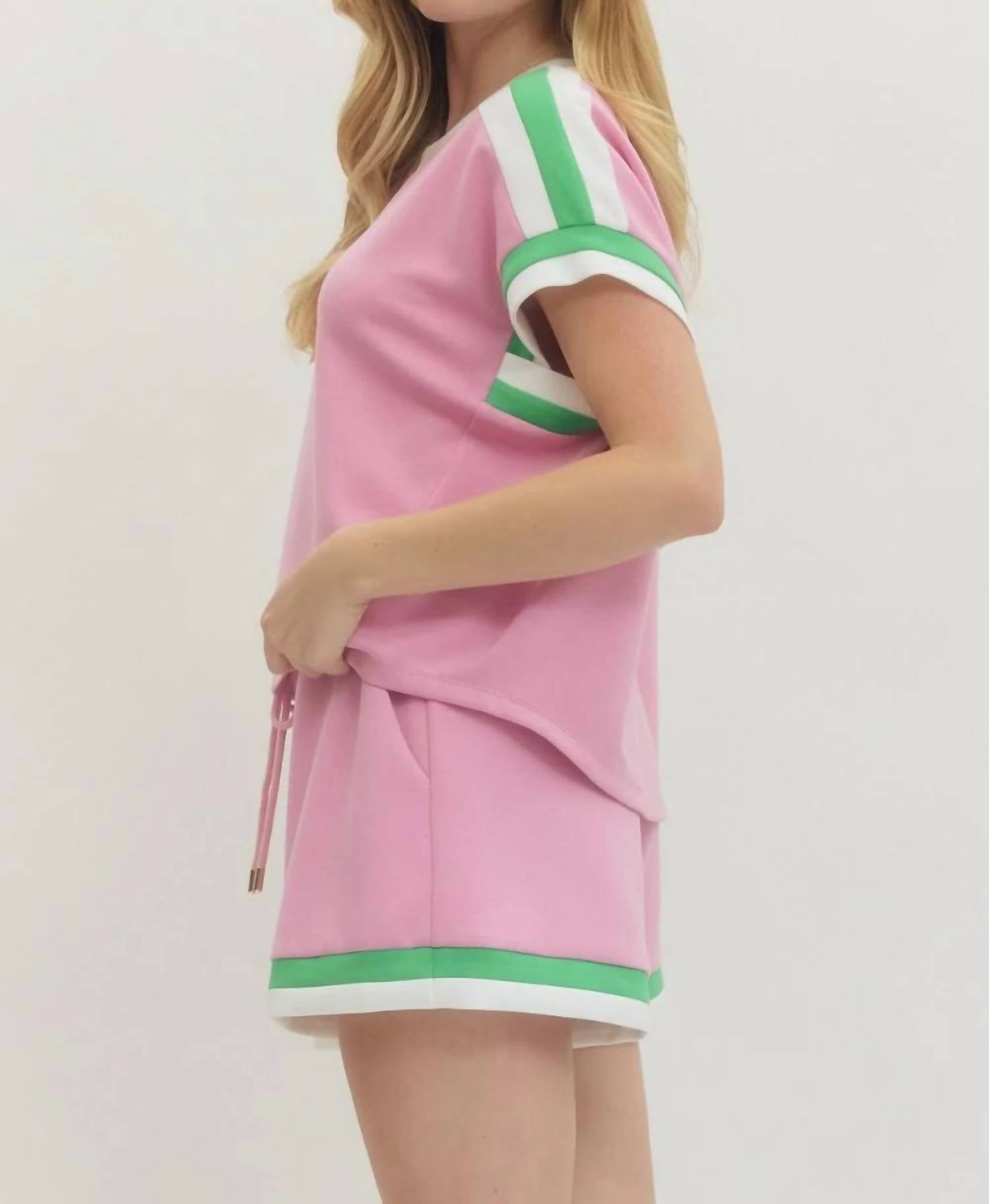 Entro - Sporty Chic Contrast Lounge Shorts