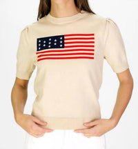 Duffield Lane - Puff Sleeve Flag Sweater