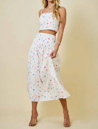 Day + Moon - Coastal Print Smocked Top