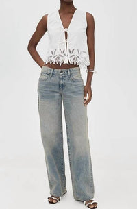 Rails Oregon Top in white palm embroidery - women's shirt - view 5