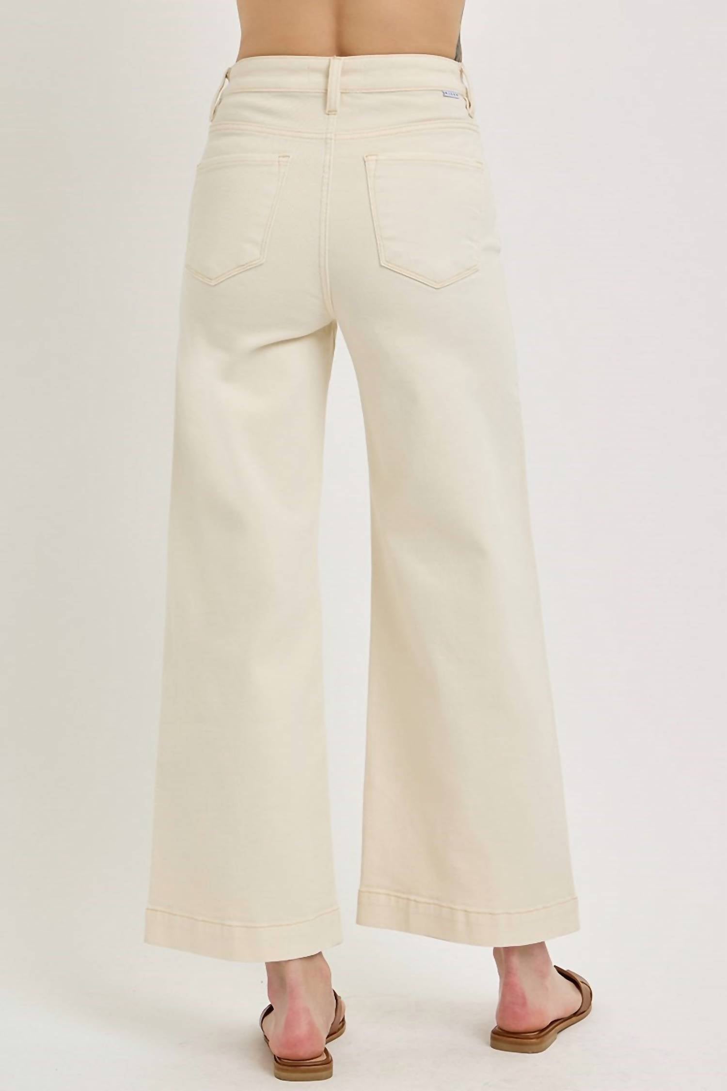 Risen - Heidi High Rise Crop Wide Leg Pants