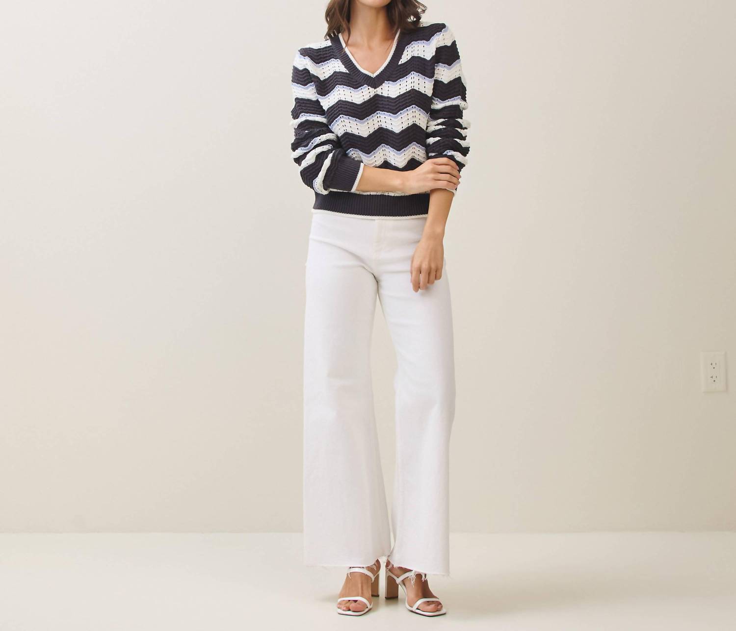 Able - Zigzag V-Neck Sweater