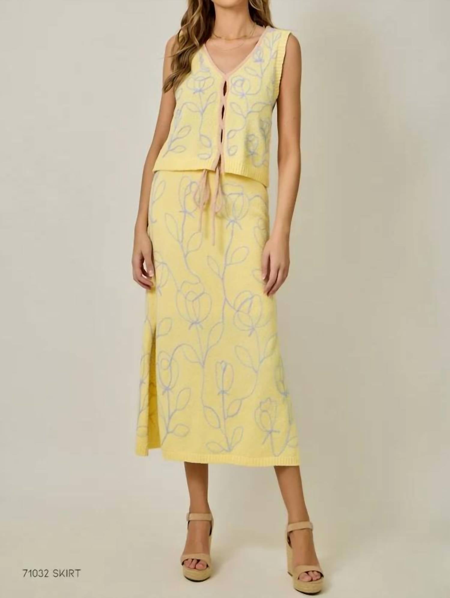 Mystree - Bloom Knit Midi Skirt
