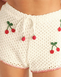 Saylor - Women's Blithe Cherry Mesh Crochet Short Set