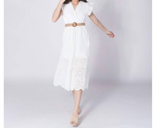 Astrid - Eyelet Belted Dress