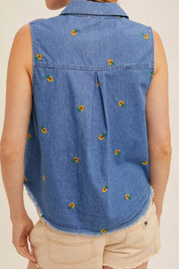 Hem & Thread - Flower Embroidered Shirt