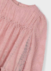 Mayoral - Girls Printed Tulle Dress