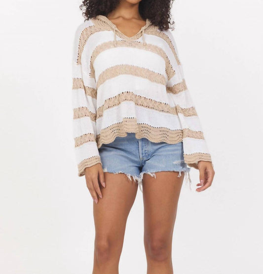 Vintage Havana - Women's Stripe Hooded Sweater