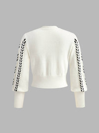Commense - Contrast Binding Cinched Sweater