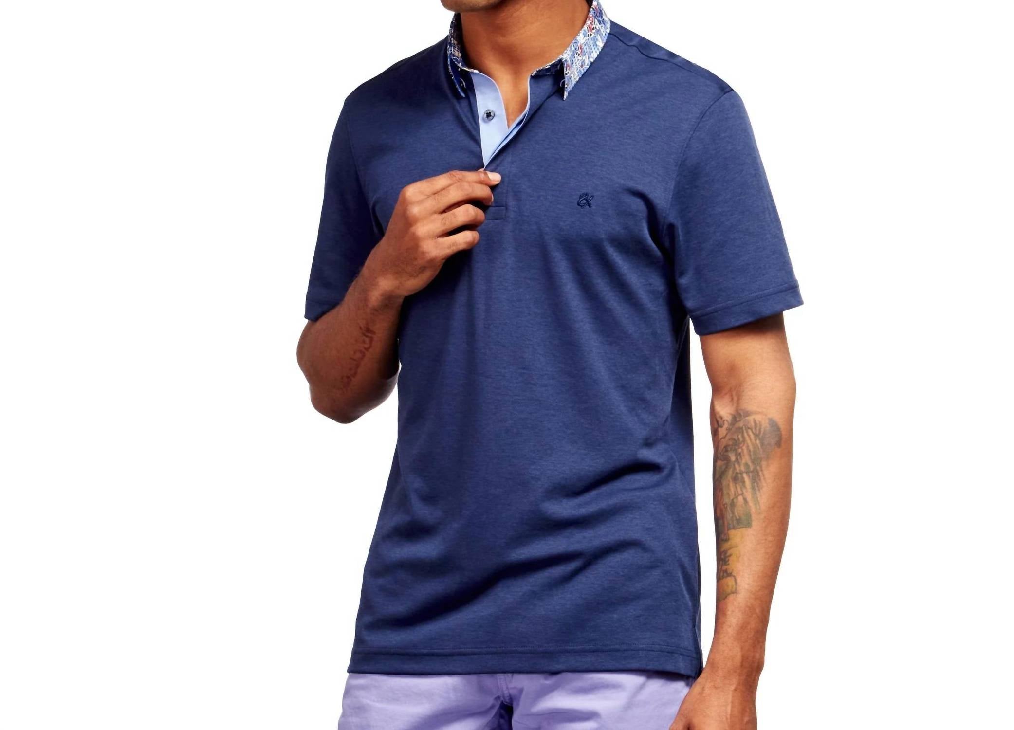 Eight X - Polo Shirt With Floral Collar