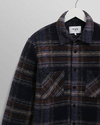 Wax London - Whiting Wool Blend Checked Overshirt